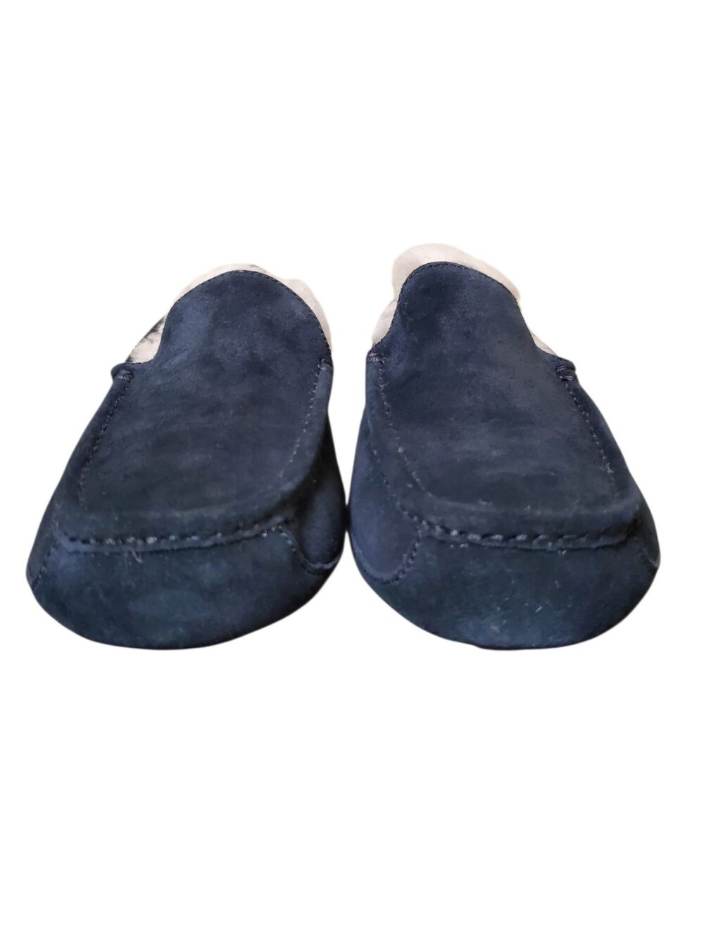 UGG Ascot Black Full Grain Suede Upcycled Wool Lining Slippers New Men's 9 - Picture 2 of 9